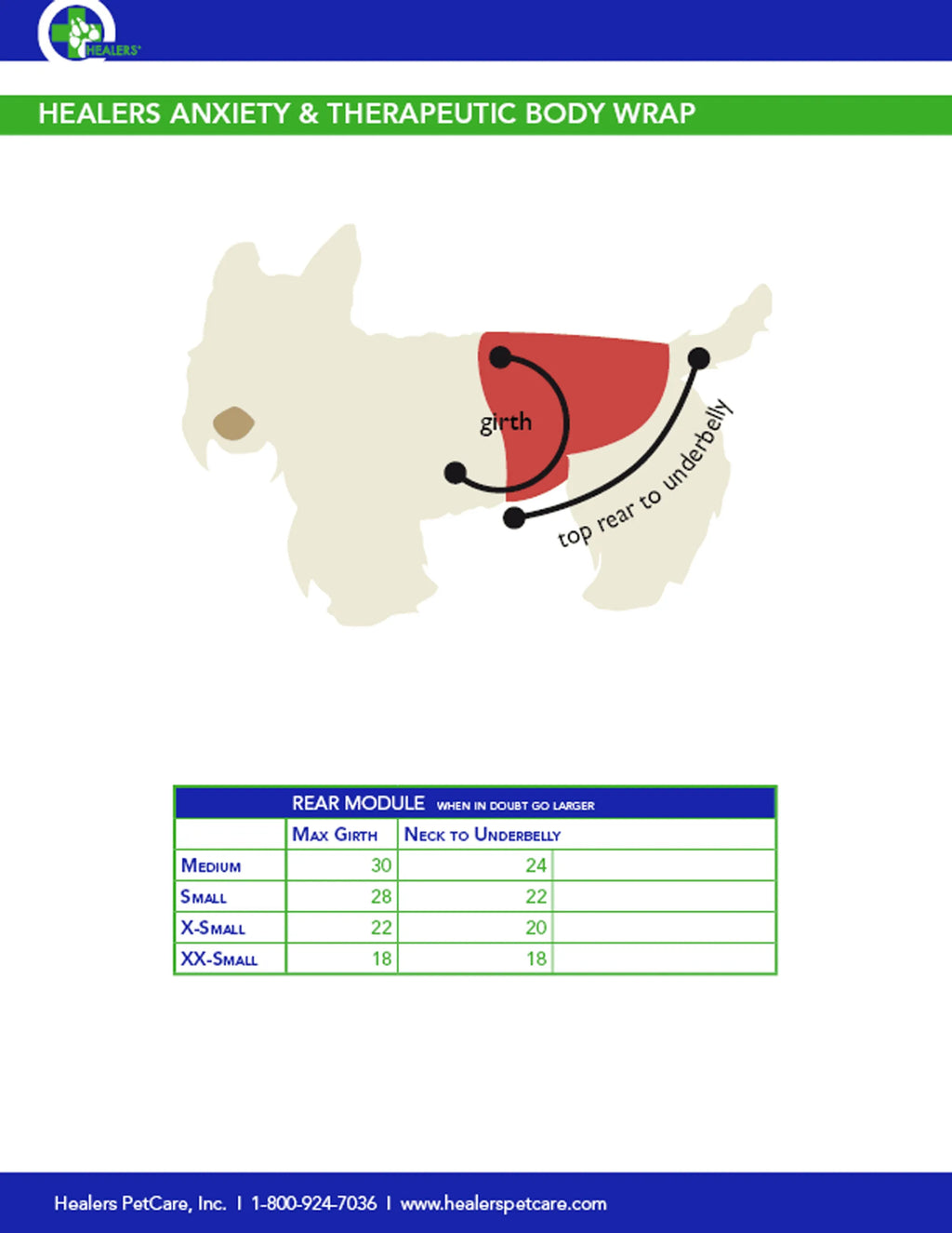 Healers Therapeutic Rear Body Wrap – Adjustable Post-Op & Calming Coverage (XS–XL)